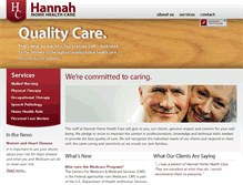 Tablet Screenshot of hannahhomehealth.com